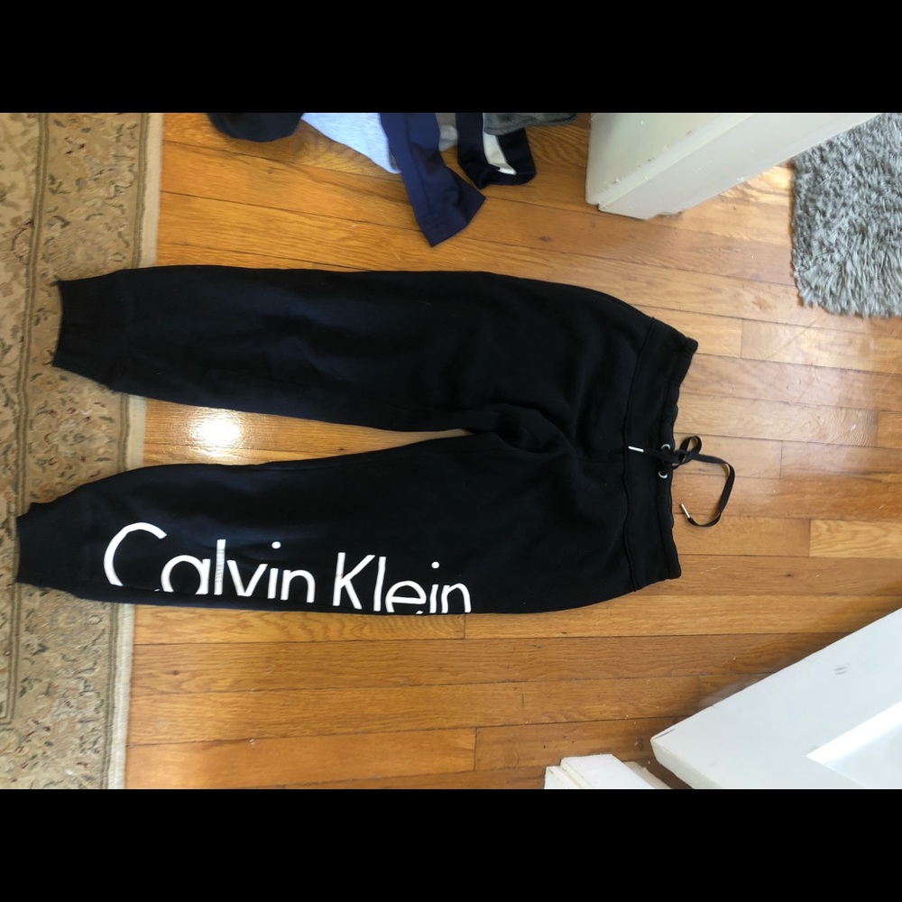 Calvin Klein joggers.